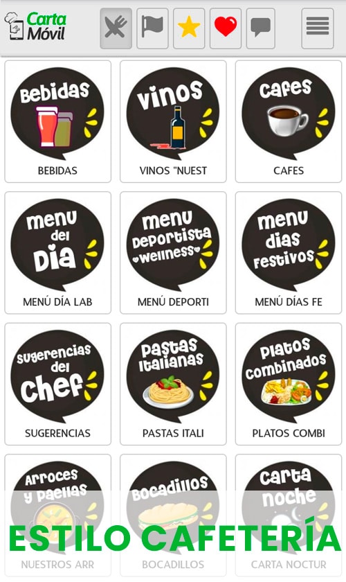 Carta digital con estilo italiano